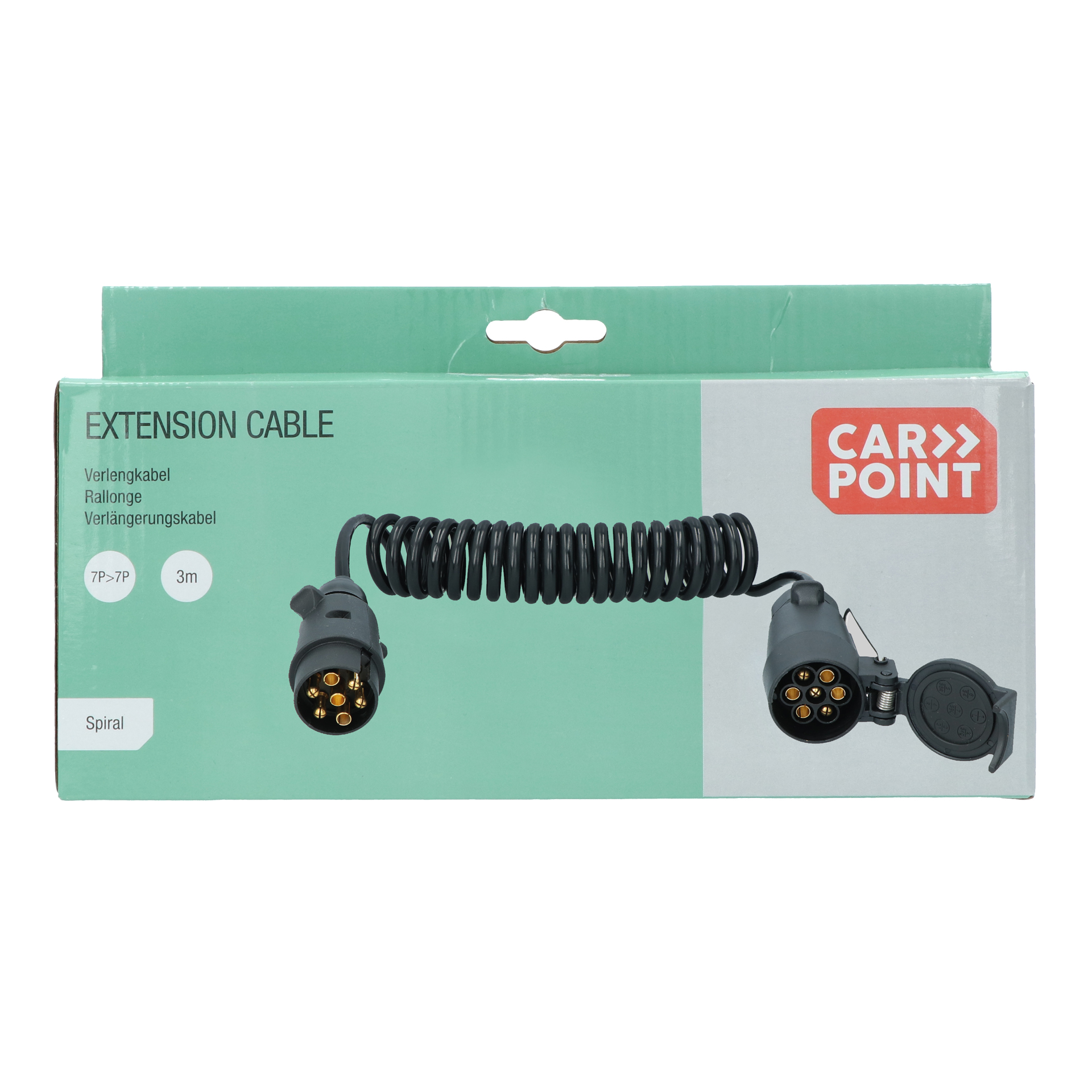 Carpoint 7-polige spiraal verlengkabel - 3 meter