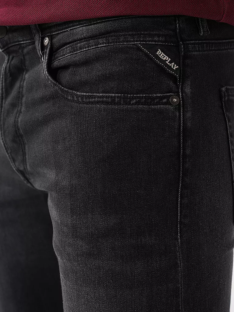 REPLAY Jeans Straight Fit schwarz