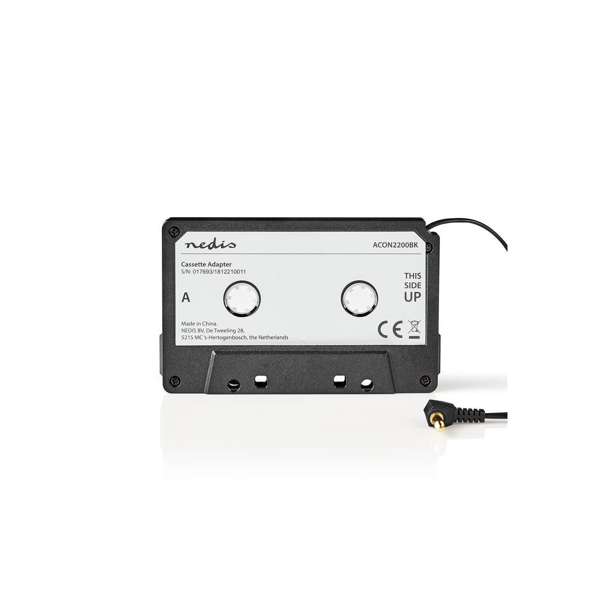 Nedis Bilstereo Aux Cassette Adapter | 3.5 mm | Kabellengde: 1.00 m | Sort