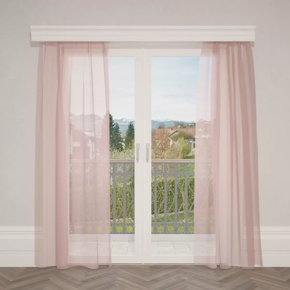 Tagvorhang Organza Rot