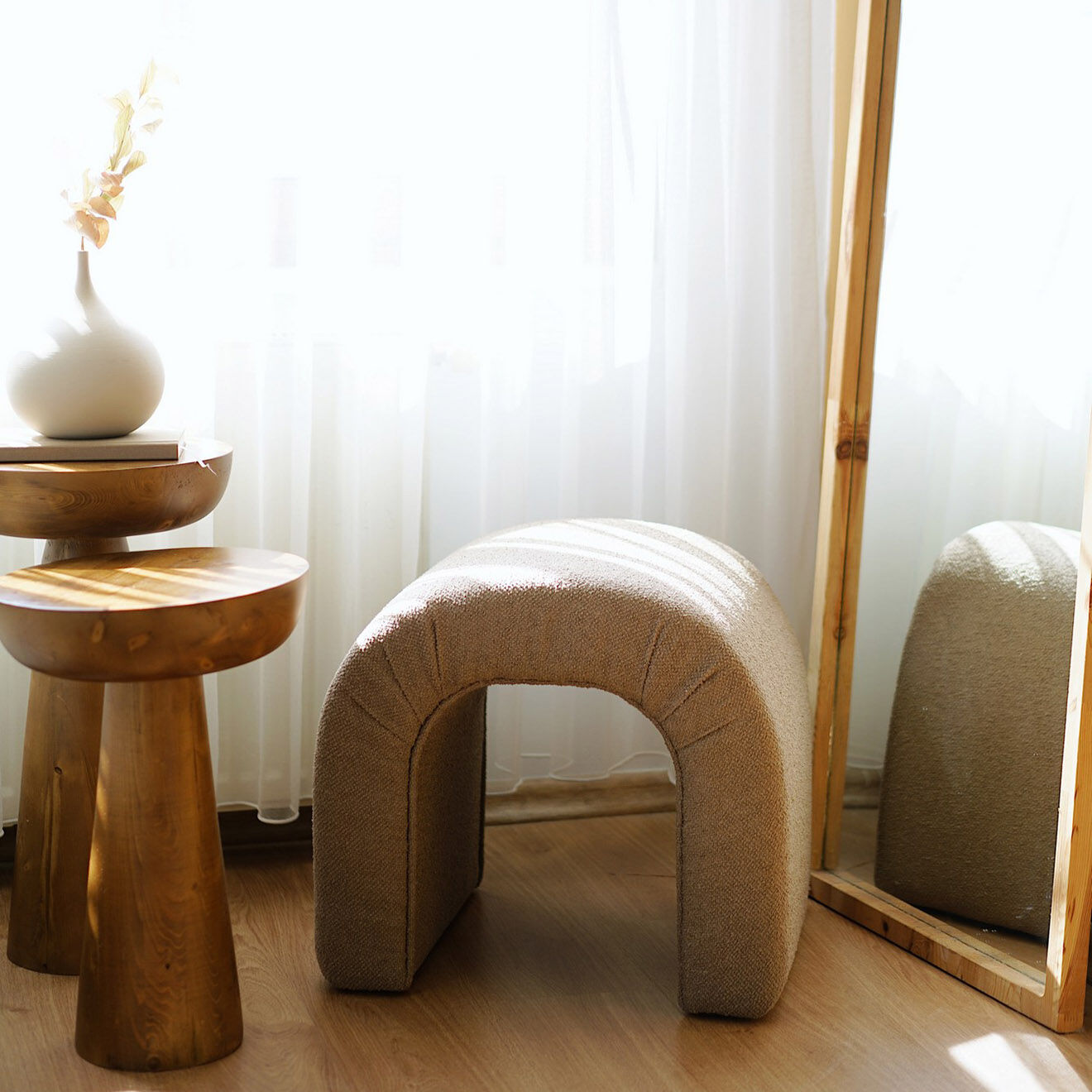 Atelier del Sofa Pouf Nu marron - 51x45x46 cm