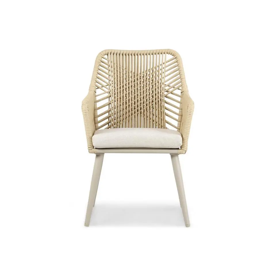 Tuinset 4 personen 180 cm Aluminium/rope Taupe Coco Vedra/Vienna