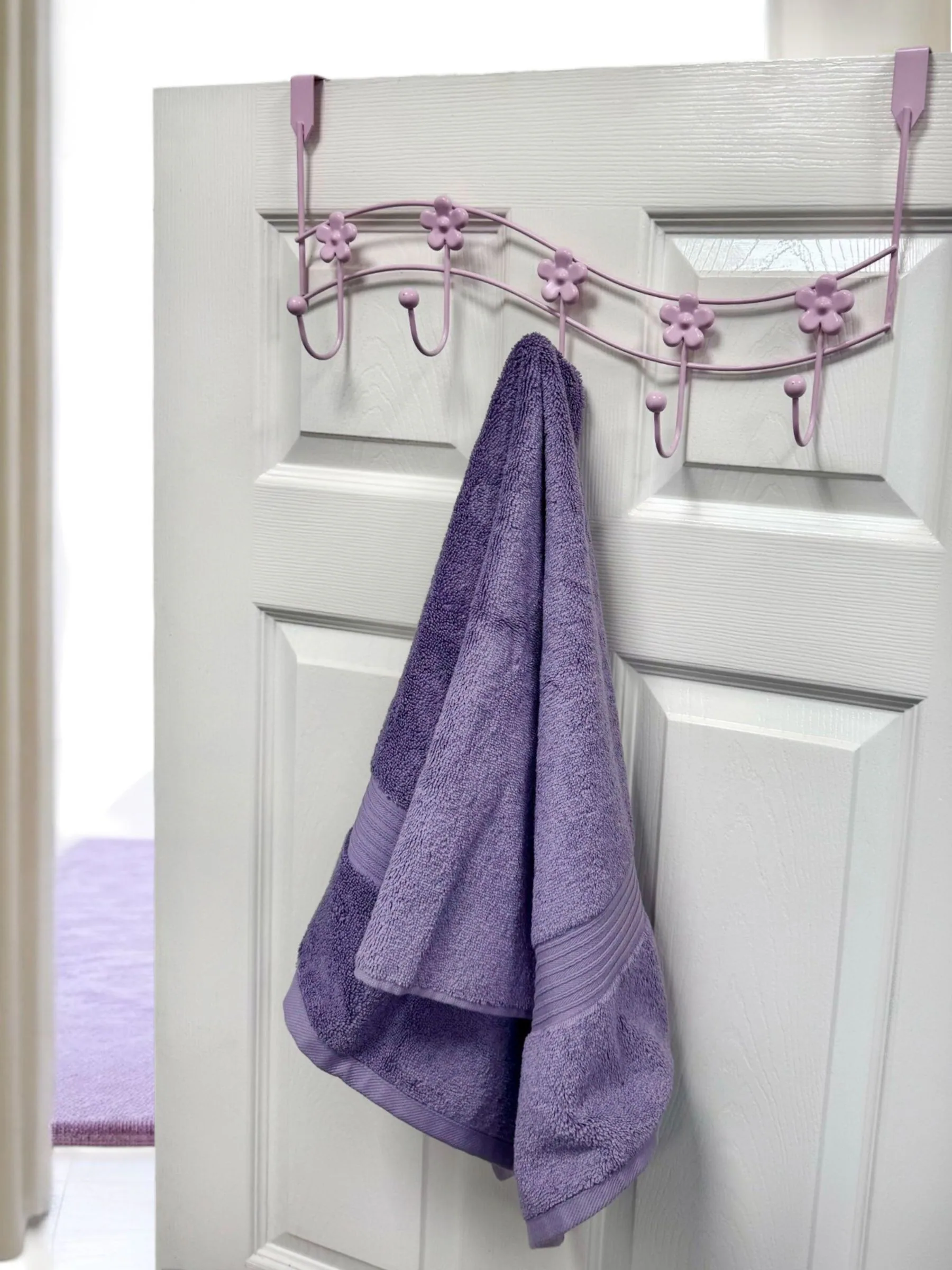 Showerdrape Set of 2 Flowers Over Door Storage Hooks