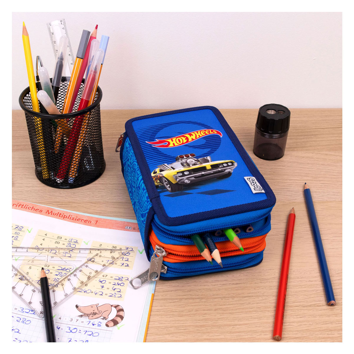 3-Vaks Gevulde Etui Hot Wheels