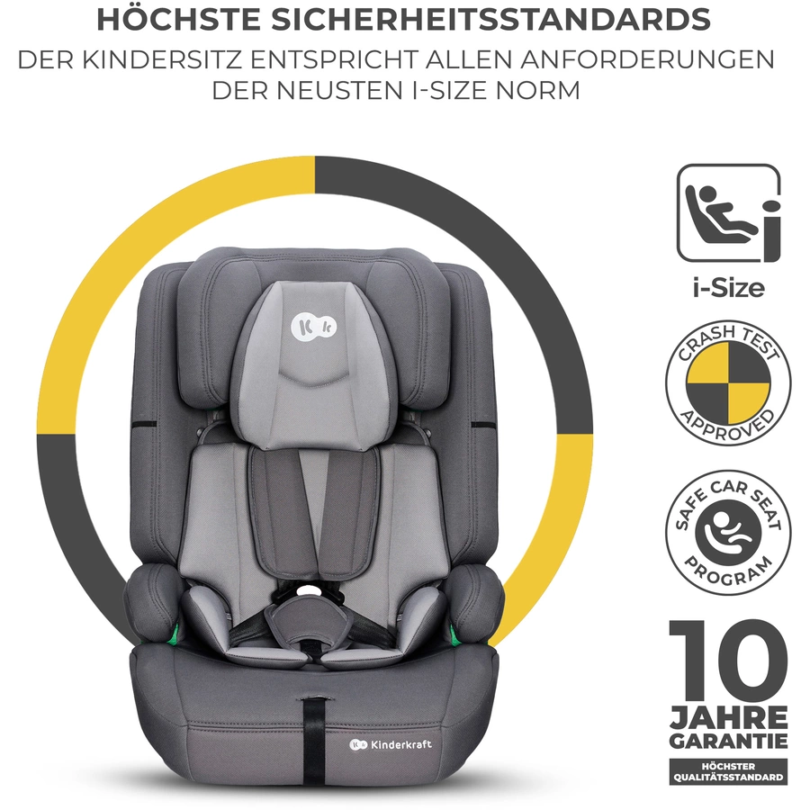 Kinderkraft Autokindersitz Safety Fix 2 i-Size 76 bis 150 cm 8 kg grau