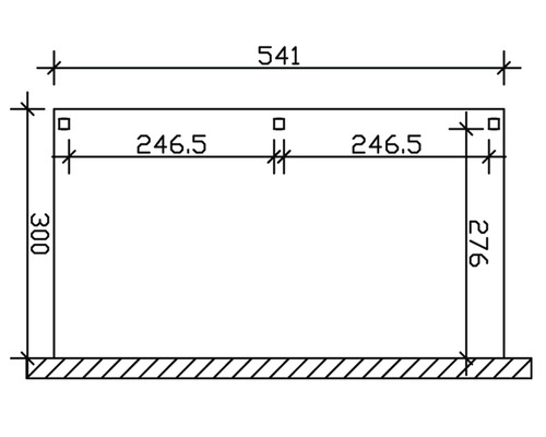 SKAN HOLZ Vogtland enkele carport met paalankers 300x541 cm leigrijs