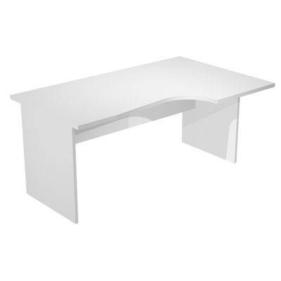 Bureau compact Trend - retour à droite avec pieds panneaux (sans pied de renfort) - L160 - plateau gris