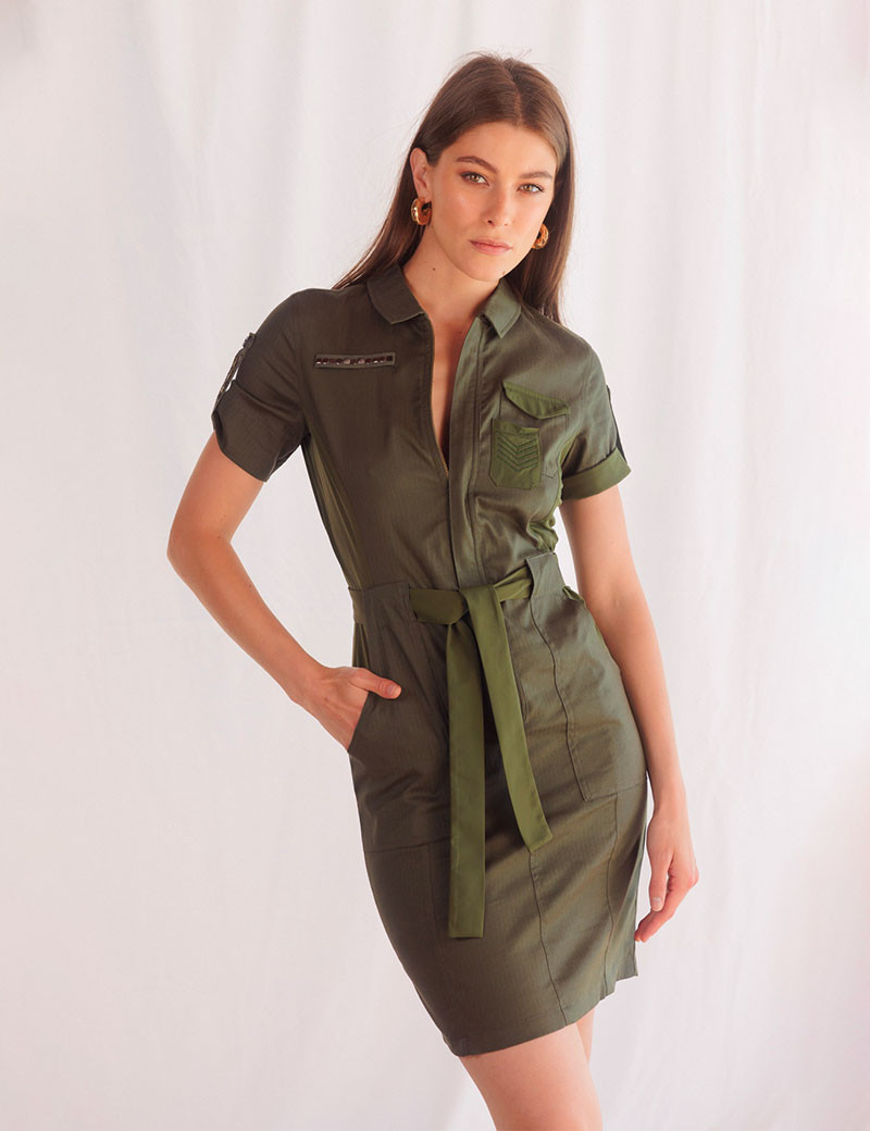 HBT ARMY HERRINGBONETWILL | ANGELINA ROBE KAKI