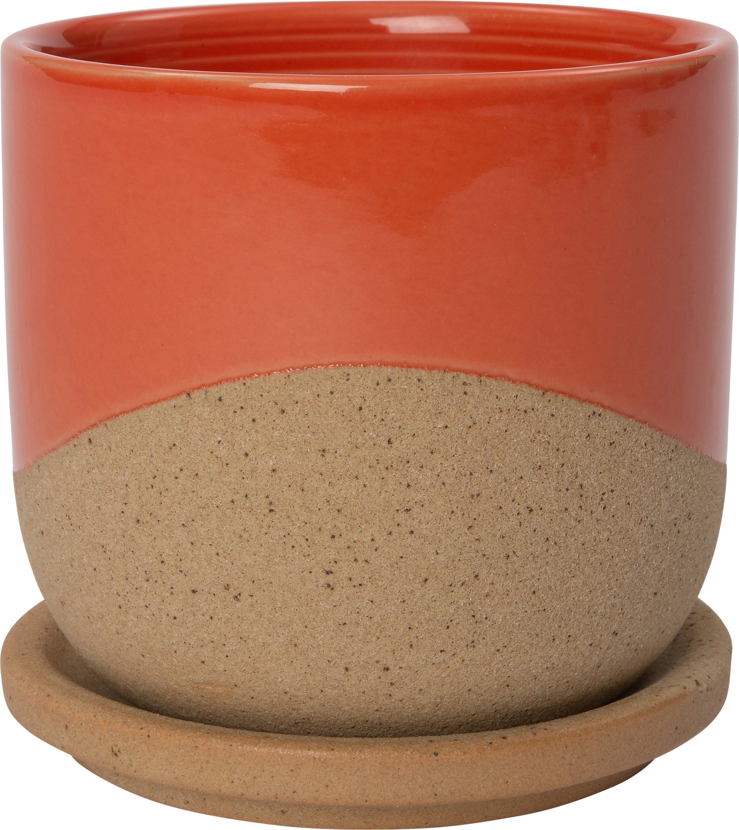 Intratuin bloempot op schotel Dim rood D 11,5 H 11,5 cm