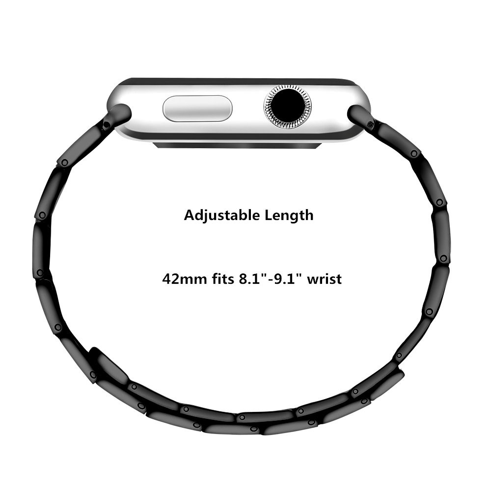 Apple Watch (42/41/40/38 mm) Edelstahl Armband mit Magnetverschluss (Gelenkumfang: 170-210 mm) - Schwarz