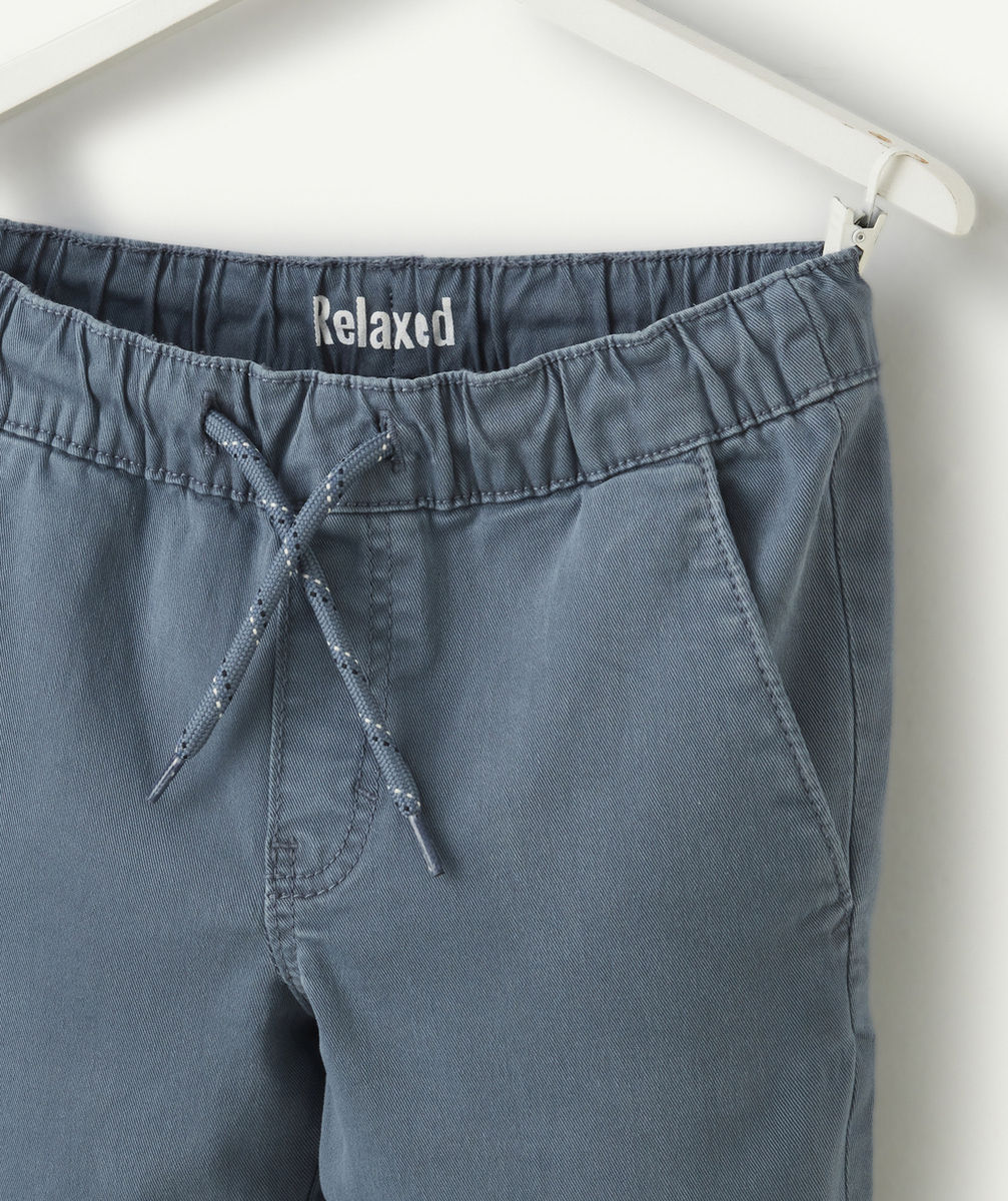 PANTALON SLIM RELAX GARÇON EN COTON BIO BLEU
