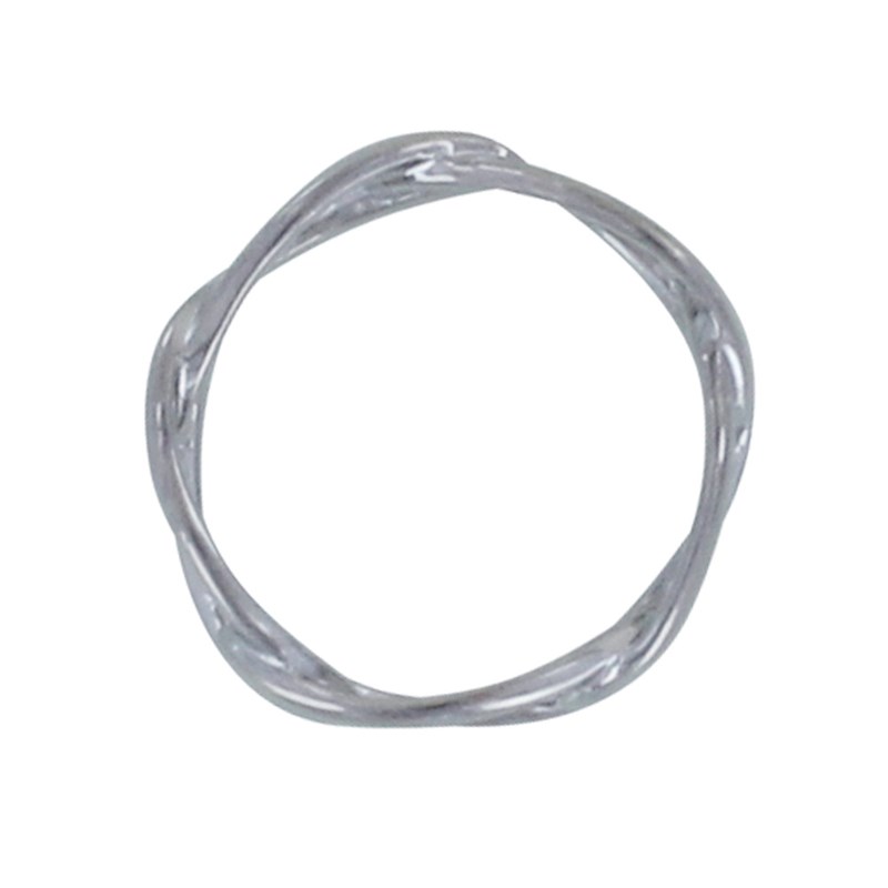 Bague Argent Rhodié Maillons Ovales Entrelacés