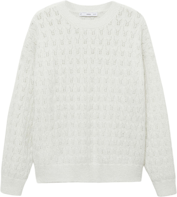 MANGO Openwork sweater with durox details Light beige
