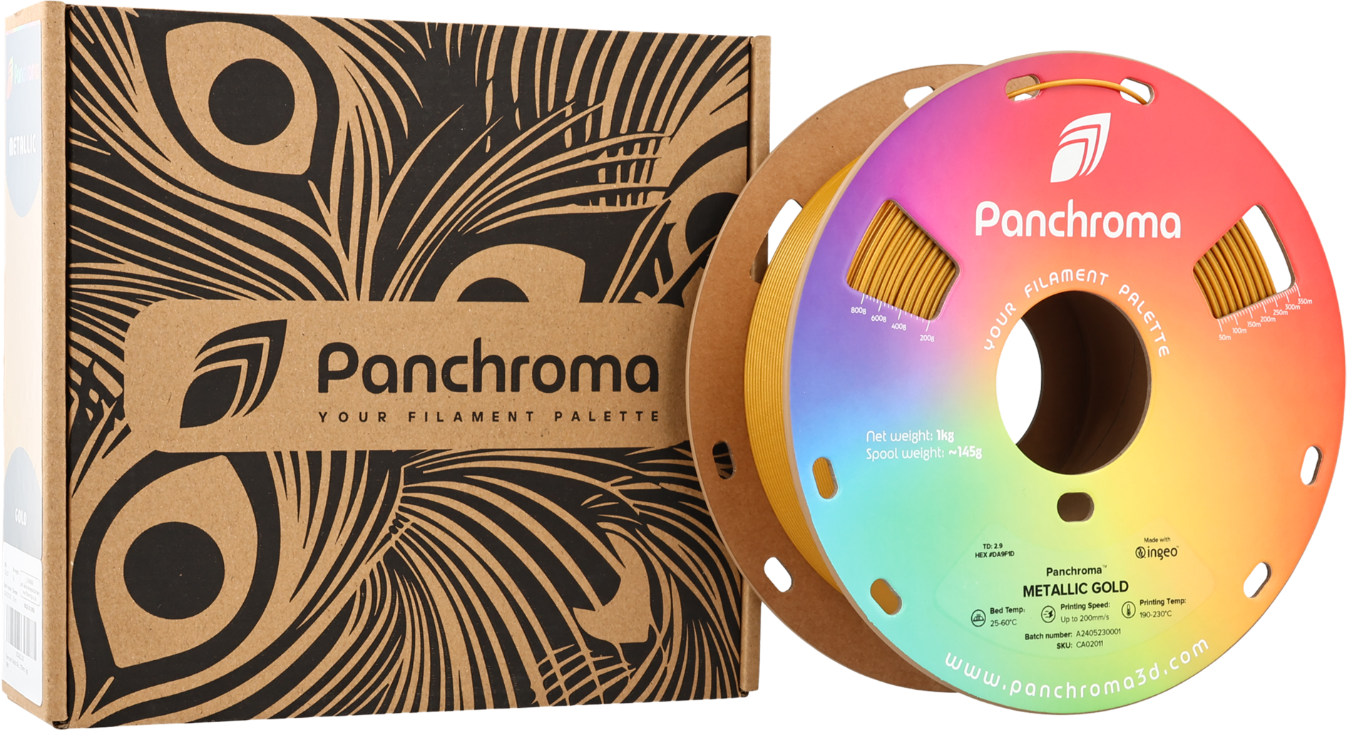 Polymaker  Panchroma™ PLA Metallic Gold, 1,75 mm / 1000 g    Metallischer Glanz in Gold