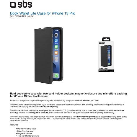 SBS iPhone 13 Pro wallet - sort
