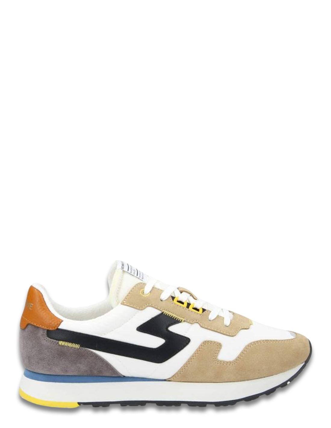 schmoove Baskets de ville Homme Athene Runner M Beige/Marron/Noir Toile et Daim