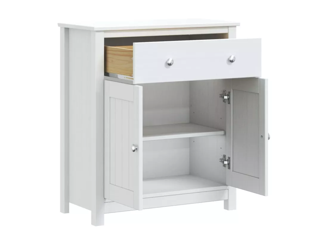 Armoire de salle de bain BERG blanc 69,5x34x80 pin massif