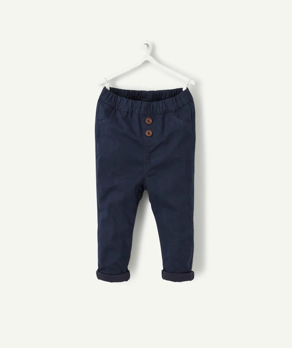 PANTALON SAROUEL BLEU MARINE AVEC BOUTONS BÉBÉ GARÇON