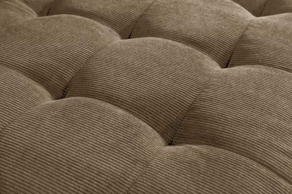 Retro Ecksofa STOCKHOLM 220cm taupe Cord Federkern 3-Sitzer