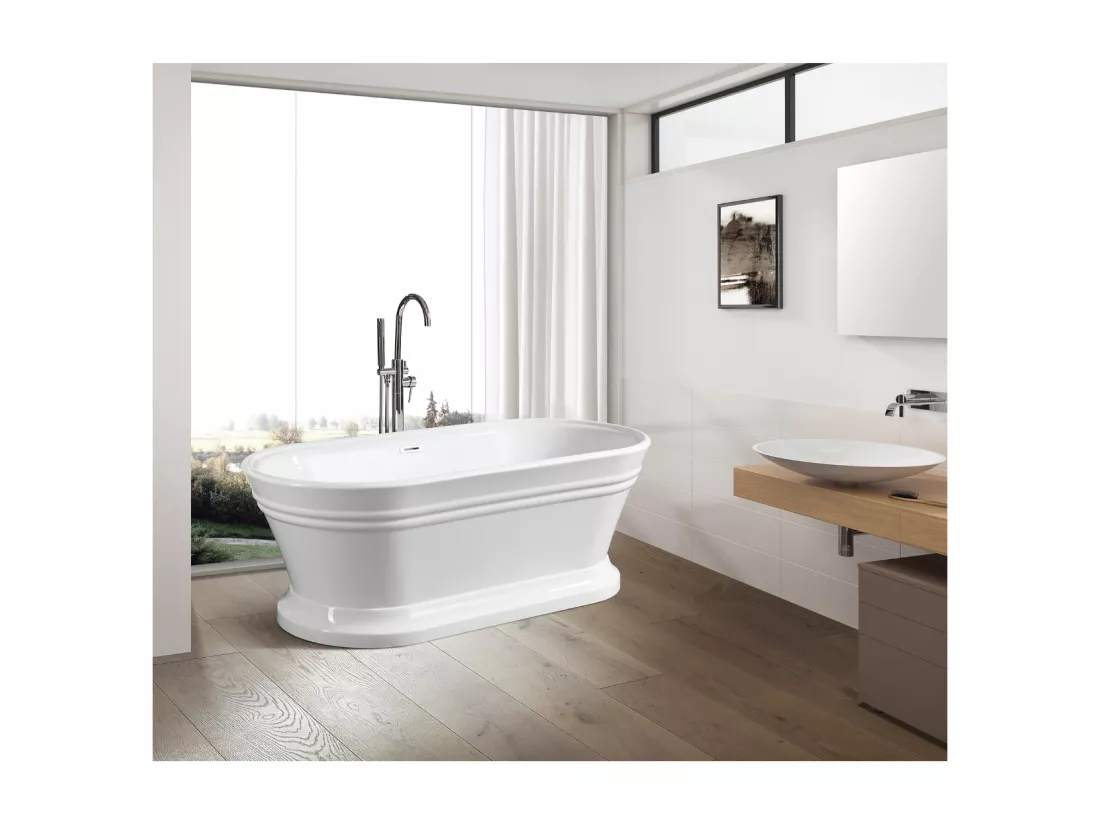 Baignoire îlot design ovale SEATTLE Blanche 150 cm