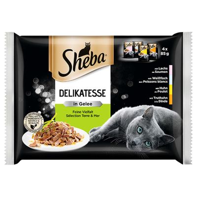 Sheba Delikatesse in Gelée mit Lachs 13x4x85g