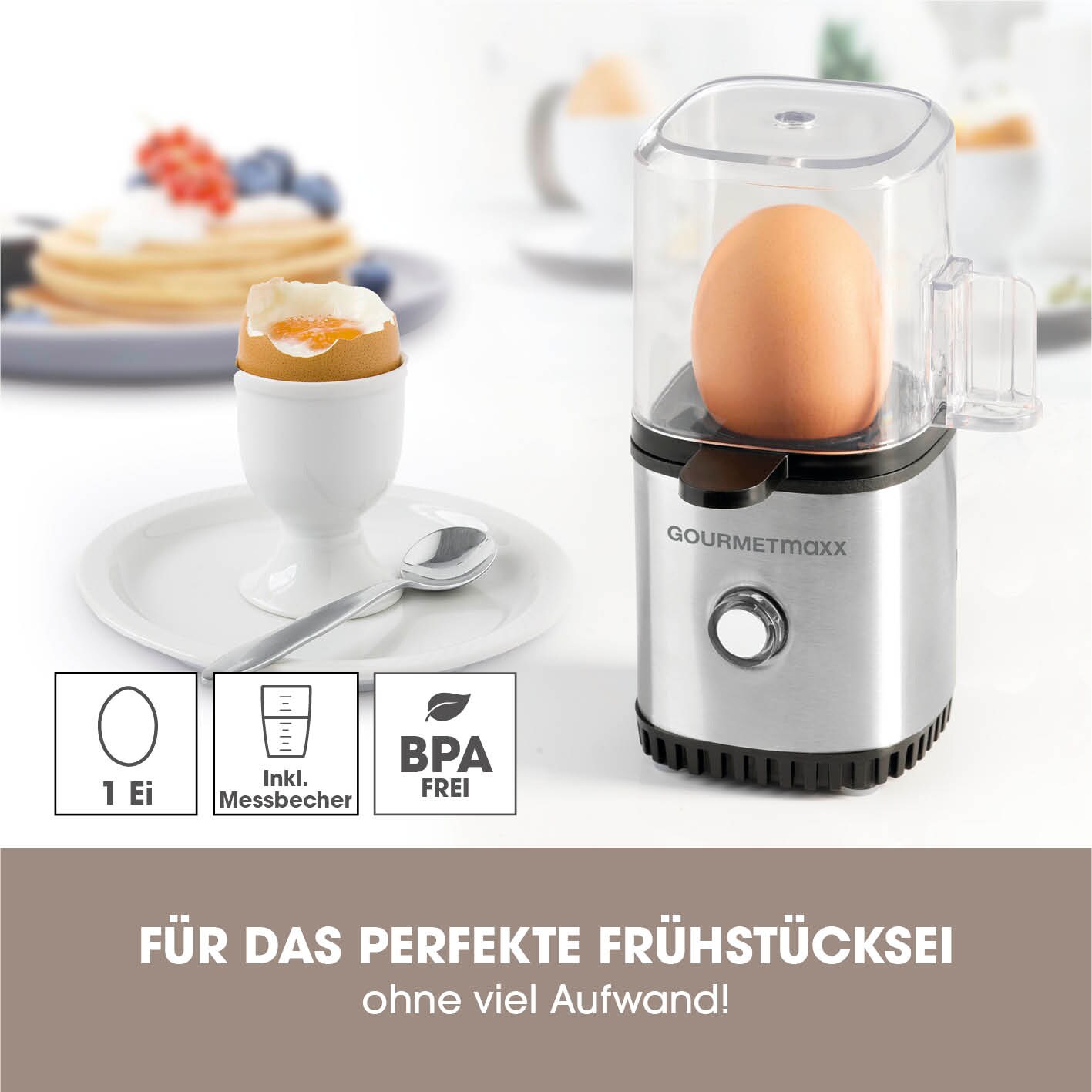 GOURMETmaxx Eierkocher für 1 Ei 70W