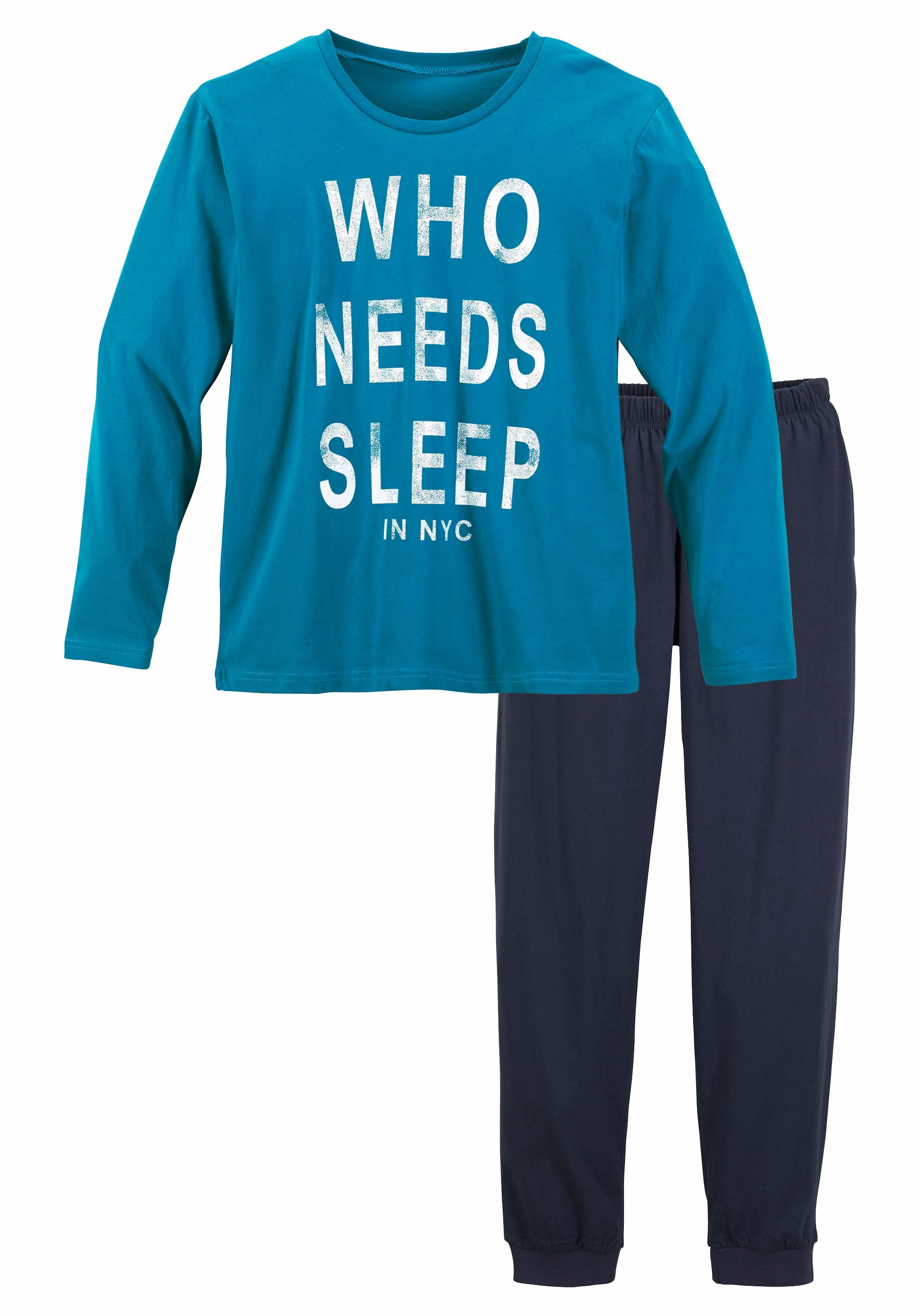 AUTHENTIC LE JOGGER Pyjama 1 Stück, 2 Stk. tlg., Schlafanzug mit Spruch 