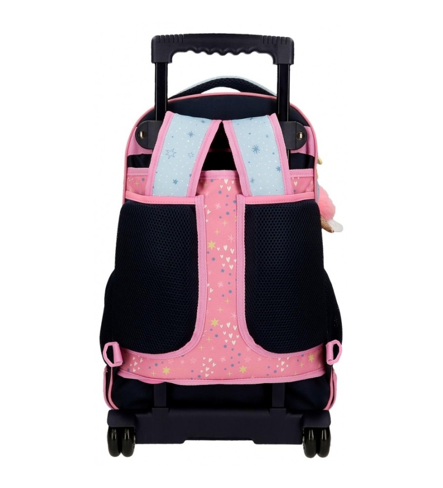 Mochila Enso com 2 rodas Enso Dreams come true azul, rosa