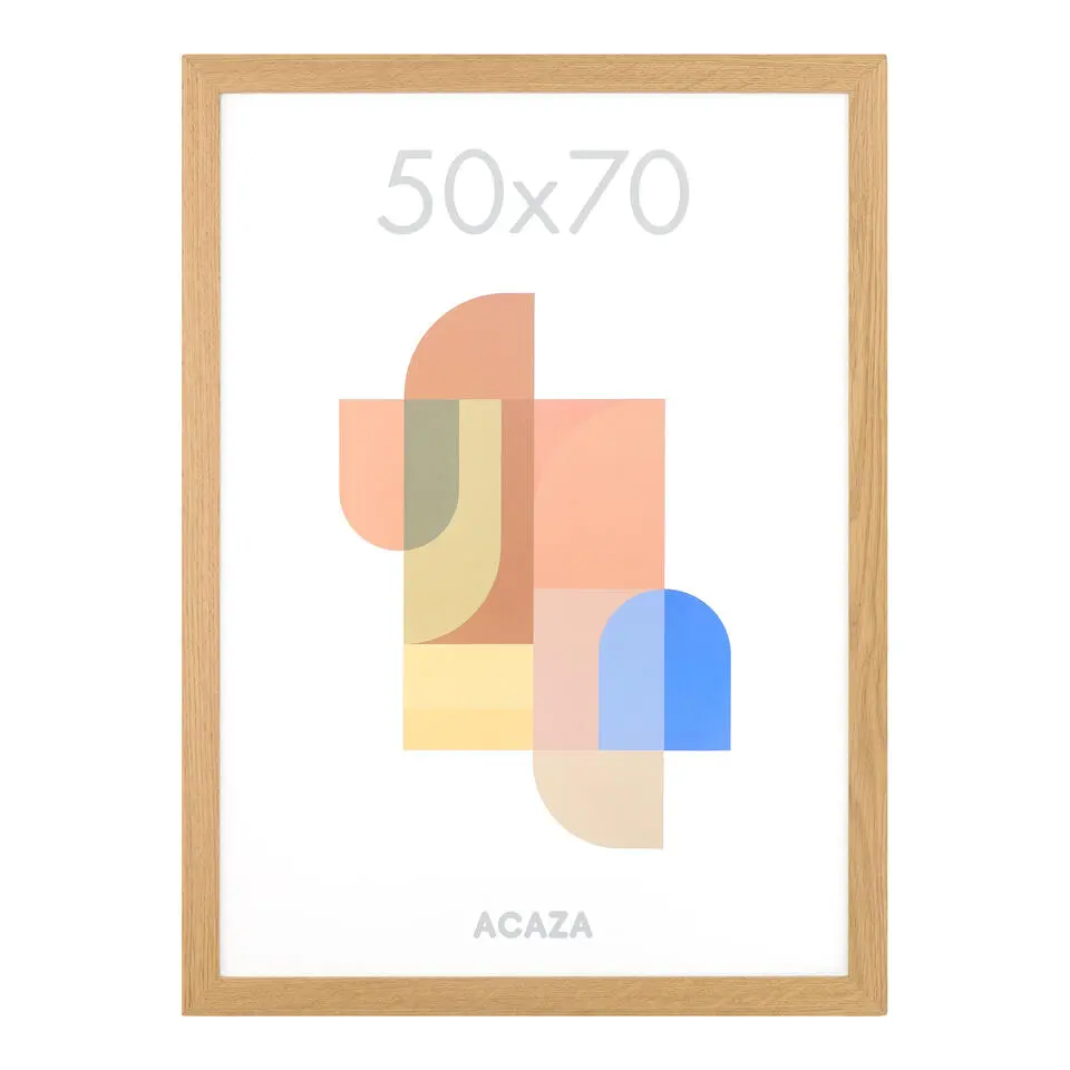 ACAZA Fotokader - Fotolijst - 50x70 cm - MDF hout & plexiglas - Warme Eik kleur