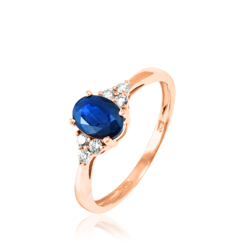 Bague Lea Or Rose Saphir Et Diamant