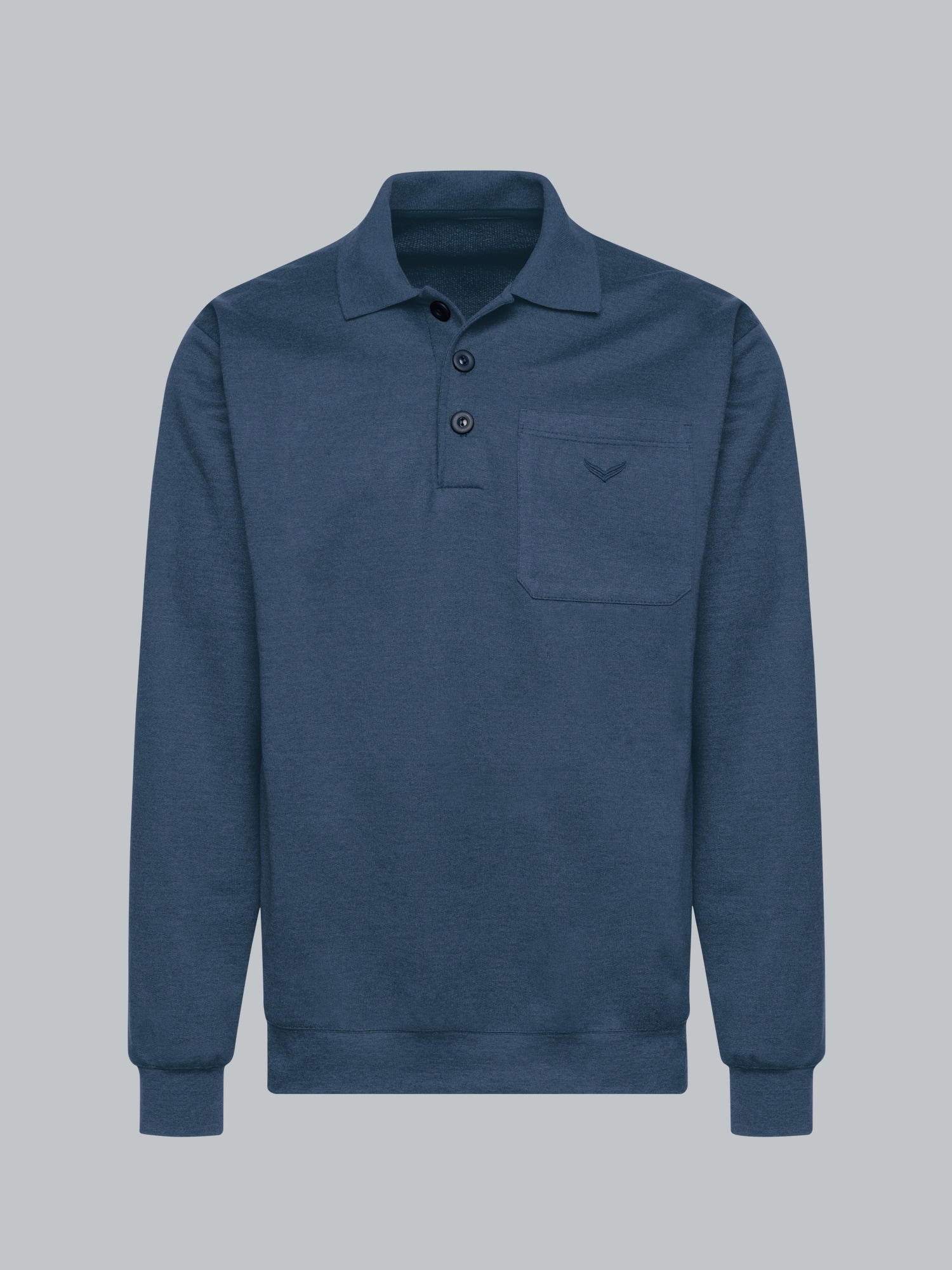 Poloshirt aus Sweat-Qualität Nightblue-melange