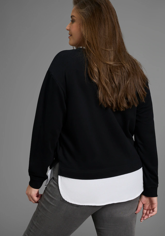 Laura Scott CURVE Sweatshirt , mit gepflegtem Bluseneinsatz - GROSSE GRÖSSE