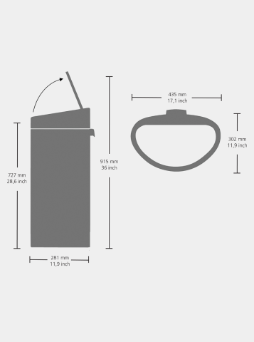 Touch Bin New afvalemmer, 40 liter, kunststof binnenemmer - Brilliant