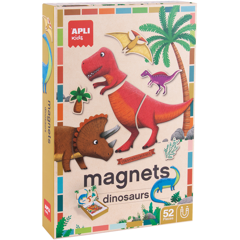 APLI Kids Magnetspiel Dinosaurier, 52-teilig
