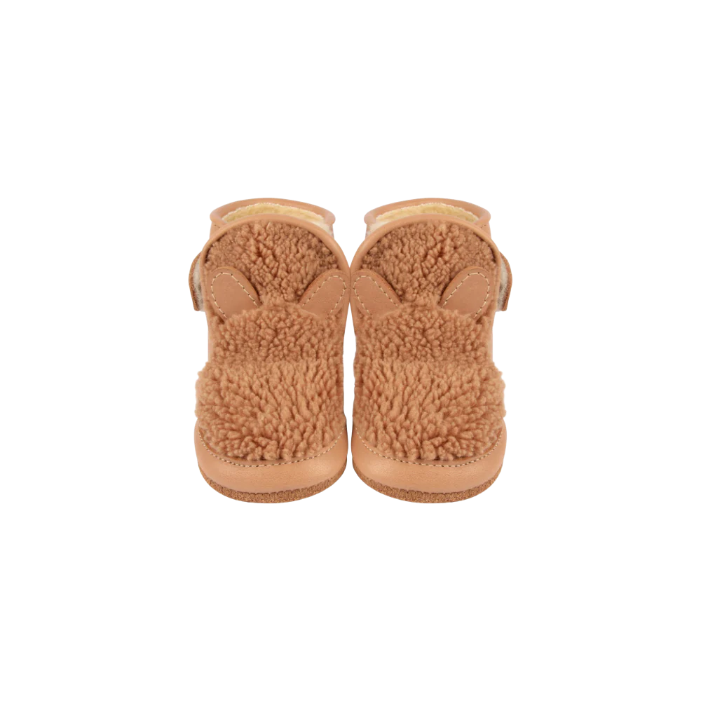 Richy Booties | Teddy Bear | Light Maple Curly Faux Fur