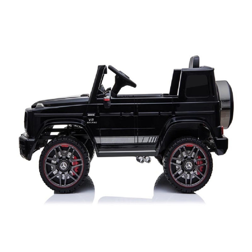 ES-Toys Kinder Elektroauto Mercedes G63 AMG, MP3, Stoßdämpfer, Fernbedienung