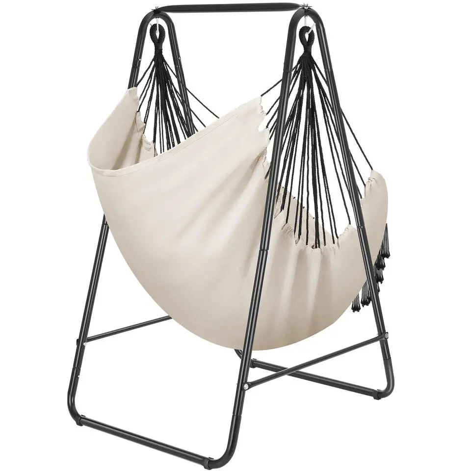 tectake Hangstoel Alison, boho-stijl, draagkracht 160kg, Beige
