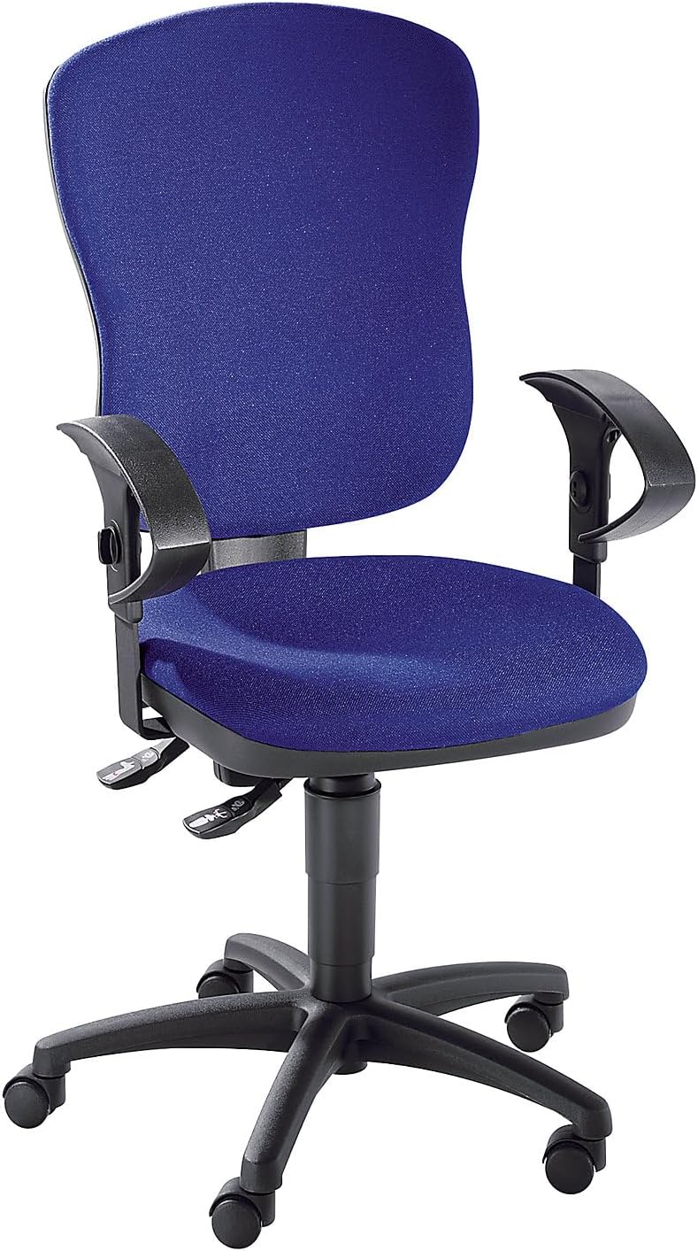 TOPSTAR | Standard-Drehstuhl | ohne Armlehnen | mit Lendenwirbelstütze | Rückenlehnenhöhe 570 mm | Bezug Royalblau