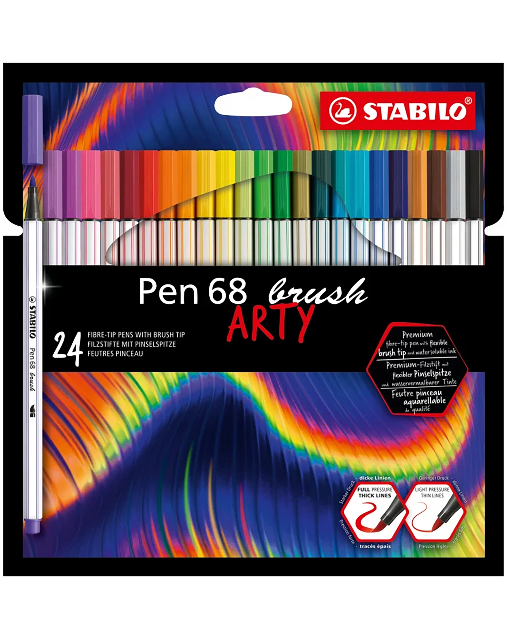 Filzstift STABILO® Pen 68 BRUSH ARTY mit 24 Farben