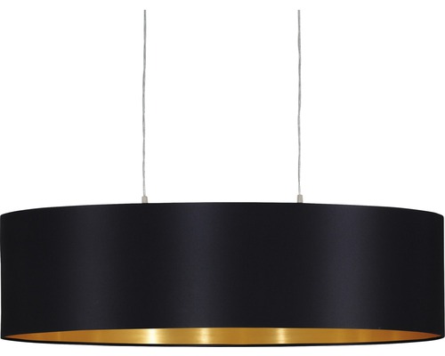 Hanglamp 2-lamps L 78 cm nikkel/mat/zwart
