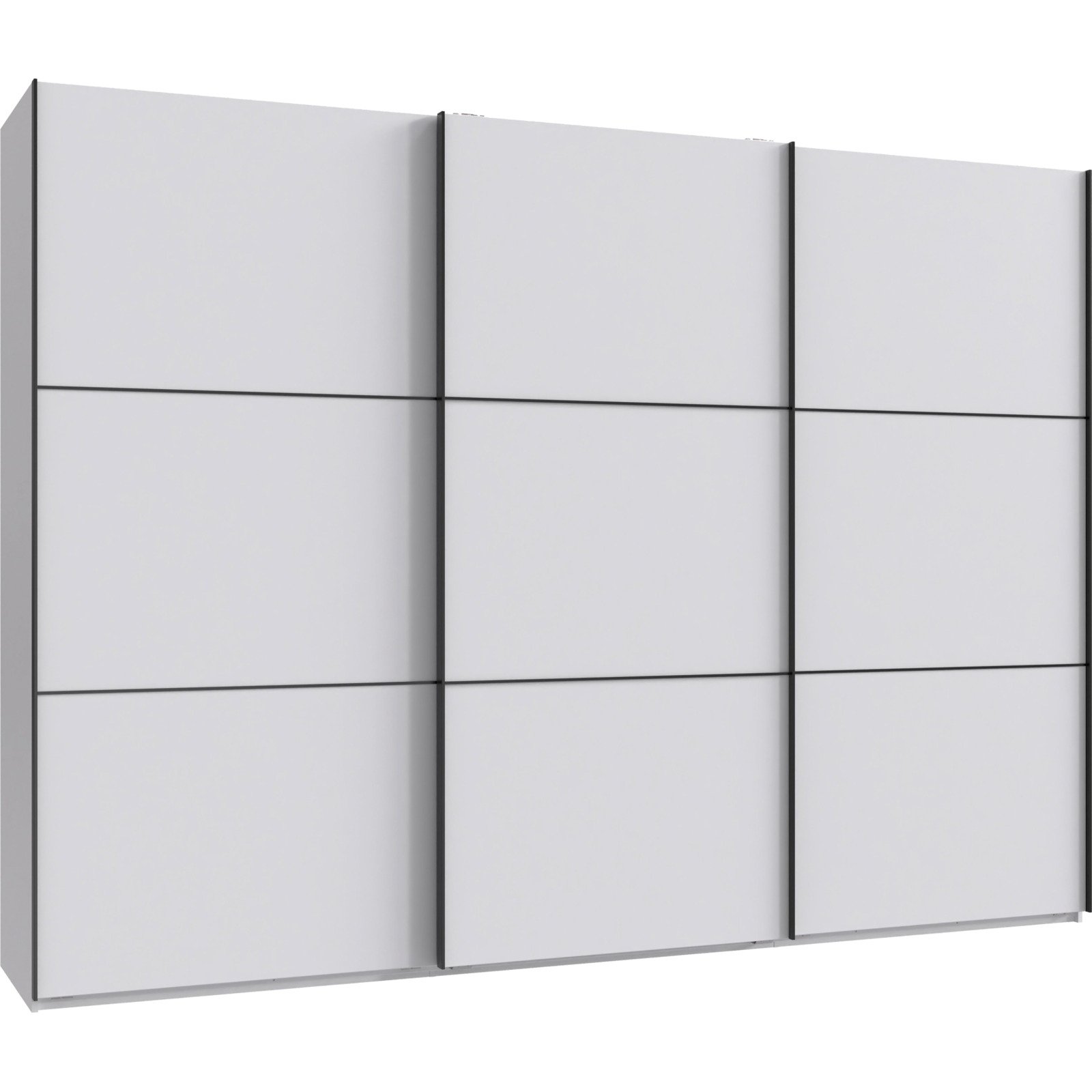 Schwebetürenschrank Indiana 250 x 216 x 65 cm, graphit / schwarz