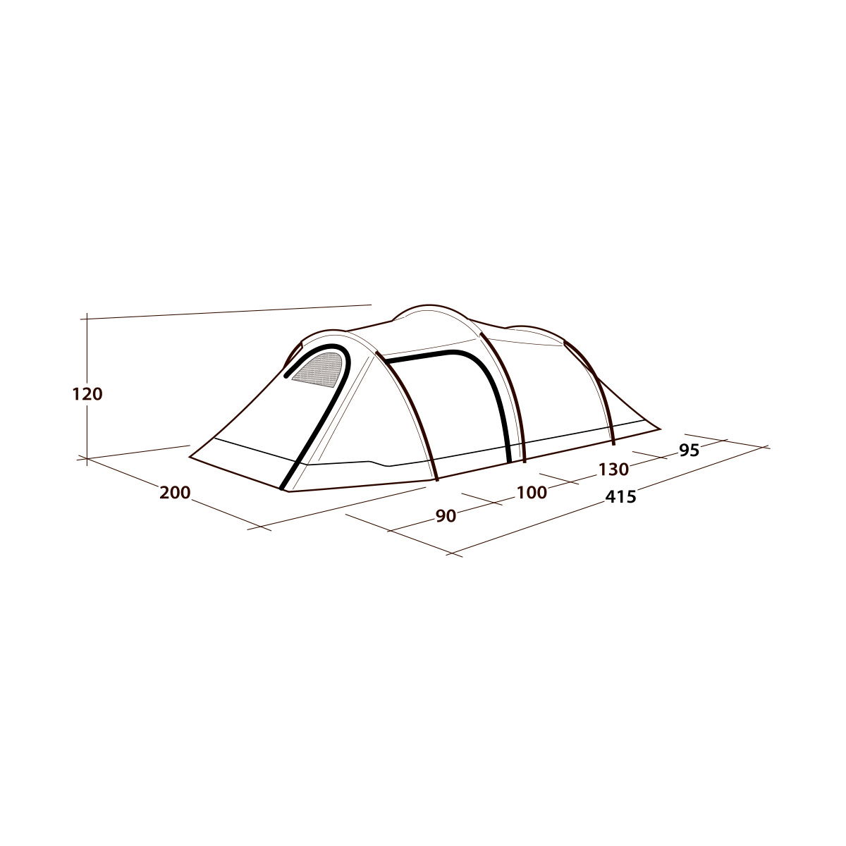 Outwell Earth 3 plus campingtelt, 3 personer