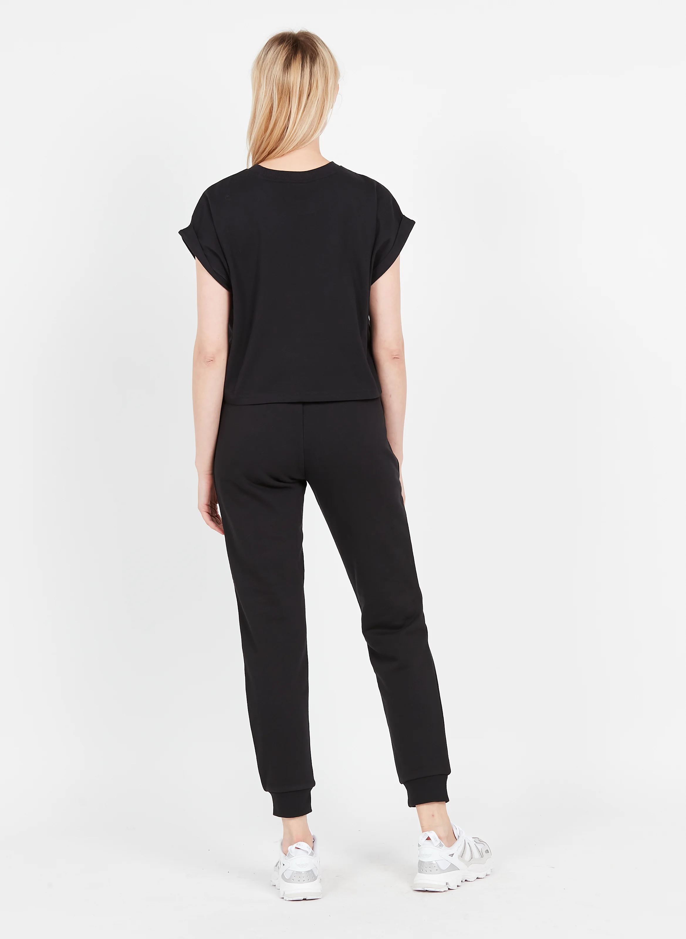 Tee-shirt court en coton| Noir