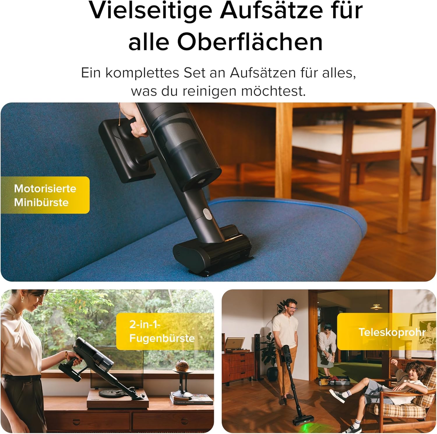 roborock H60 Ultra kabelloser Staubsauger, 210AW Saugleistung, 90 Min Laufzeit, 90° Flexibler Saugrohr, LED-Stauberkennung, Anti-Verhedderungsbürste für Teppiche, Hartböden & Tierhaare