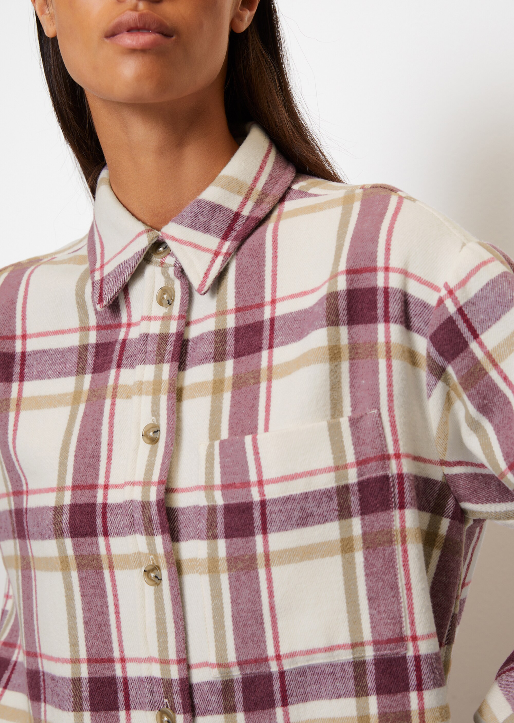 Flanell-Bluse relaxed mit soft gerauter Oberfläche