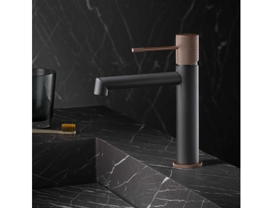 IMEX - Mitigeur de lavabo Mitigeur lavabo gris mat et champagne - line