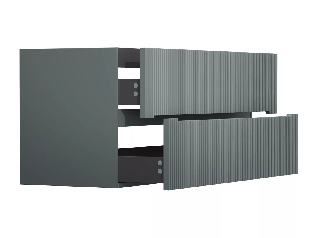 Meuble sous vasque suspendu strié gris - 120 cm - PAVANI