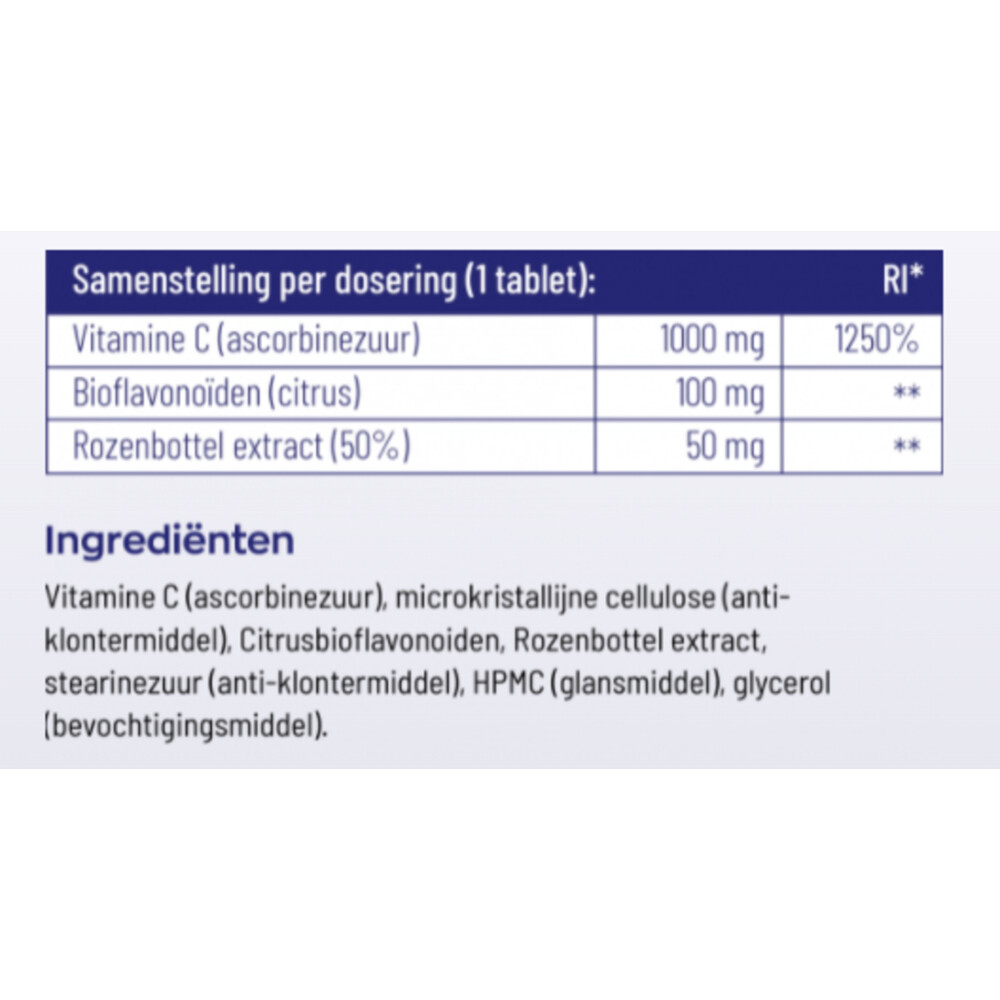 2x Vitakruid Vitamine C 1000 mg 100 tabletten
