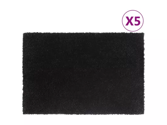 Tapis de porte 5 pcs noir 40x60 cm fibre de coco touffeté