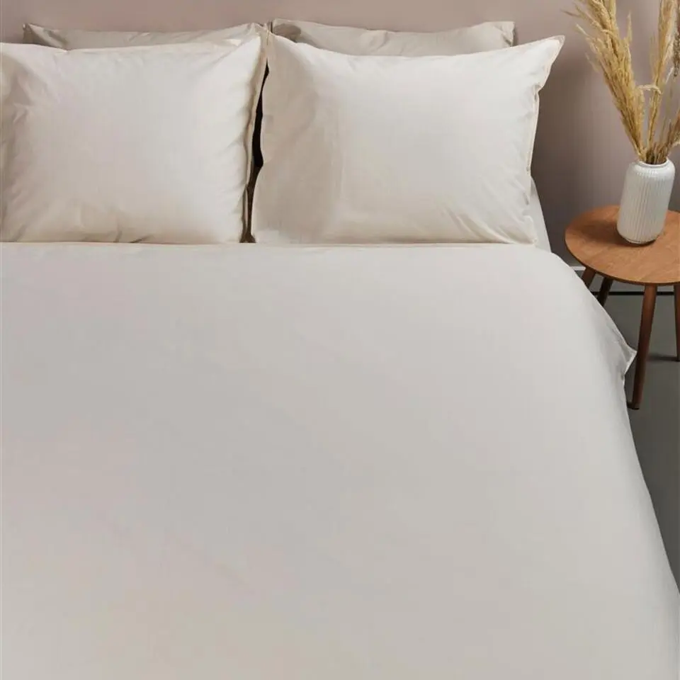 Ambiante Dekbedovertrek Uni Cotton Sand-Lits-jumeaux (240 x 200/220 cm)